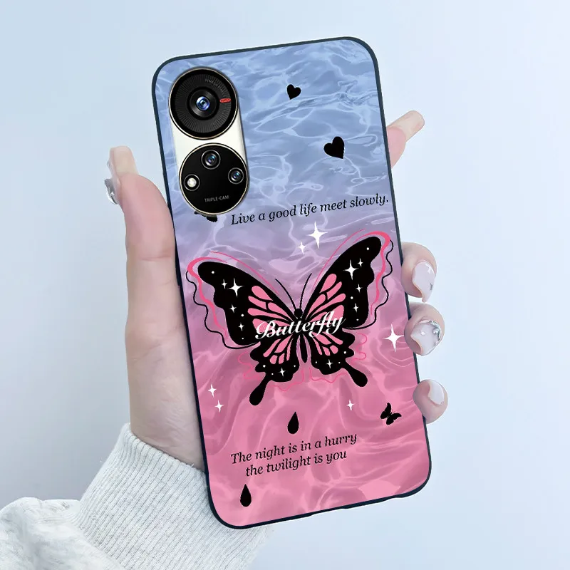Cute Cartoon Soft Silicone Protective Phone Case - Black