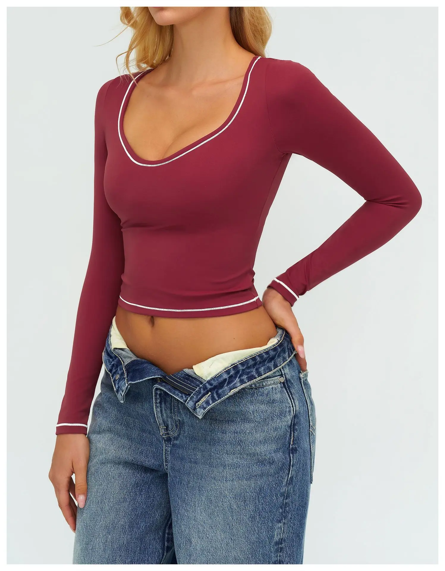 Women's Yoga Long Sleeve Fitness Long Sleeve Running Gym Clothes Workout Dry Fit Breathable High Elastic Sports Top 28 Sbd120590f00d4de7944e29bc03e199397