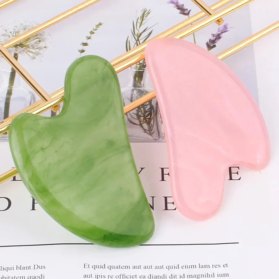 괄사 Resin Gua Sha Massage Board for Face Rose Quartz Guasha Plate Jade Face Massager Scrapers Tools for Face Neck Back Body