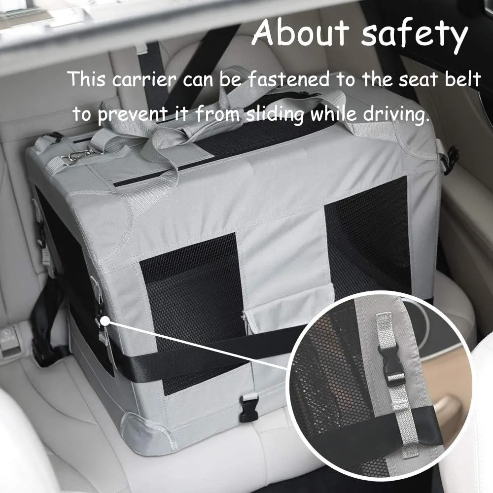 Extra Large Cat Carrier Soft Sided Folding Small Medium Travel Collapsible Ventilated Comfortable Design Cat Carrier