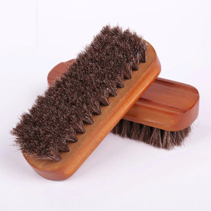 Horsehair Care and Cleaning Brush Set Medium Long Handle Bristle Shoe Brush for Oil and Dust Removal 5