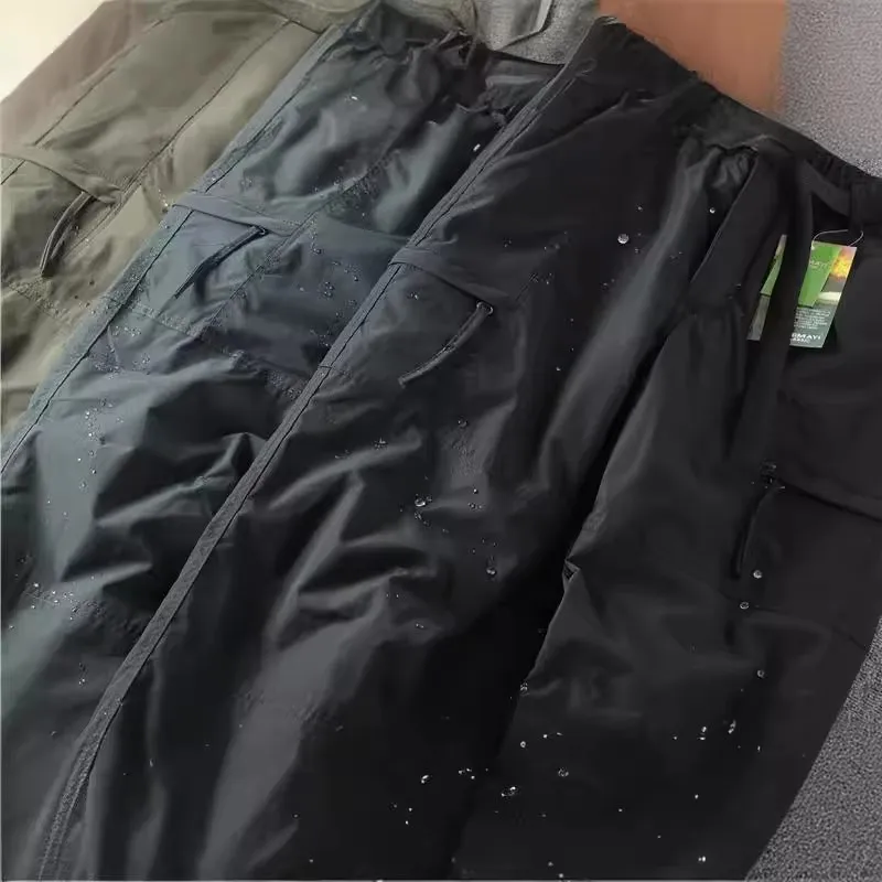 Men's Outdoor Hiking Pants Windproof Waterproof Fleece-Lined Thickened Softshell Cold-Resistant Autumn Winter Warm Outdoor Gear