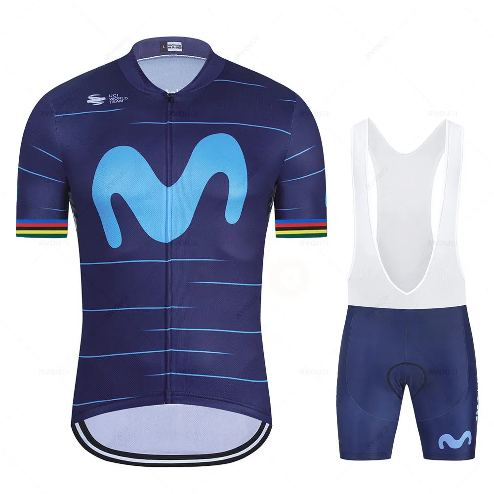 Summer Movistar Pro Team Cycling Jersey Set MTB Bicycle Clothes Suits Bib Shorts Bike Clothing Uniforme Ciclismo Hombre cycling jersey cycling suit cycling jersey set