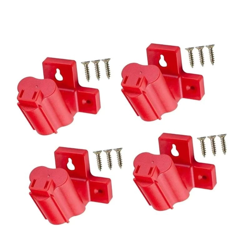 L1EE 4/8Pcs Tool Holder with Angled Designs Wall Mount Electric Battery Tool Rack for Easy Installation and Space Saving