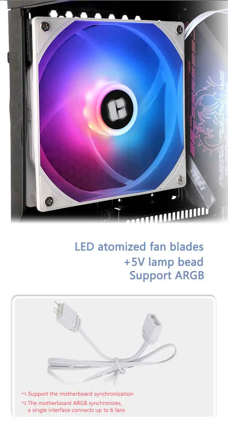 Description Picture 3 of itemThermalright 14cm ARGB TL-C14CW-S case CPU cooling fan supports the motherboard PWM/ARGB synchronization