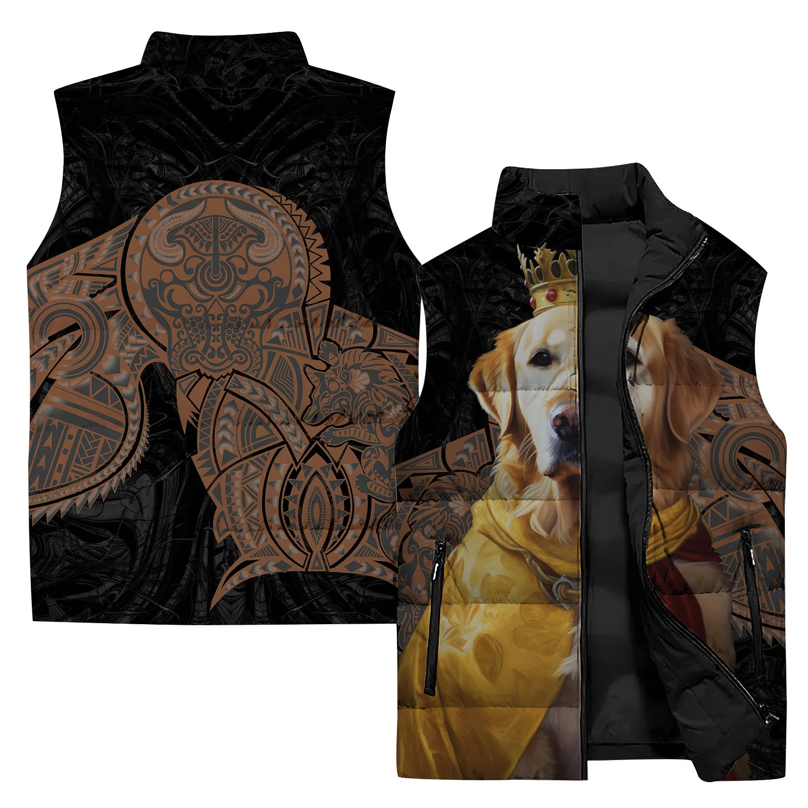 thumbnail image 1 of Chaleco de punto con diseño de animal para hombre, chaleco de moda con diseño de dragón, resistente al viento y al frío, chaquetas de plumón cálidas para hombre 2024, ropa para hombre duradera y fresc, 1 of 4