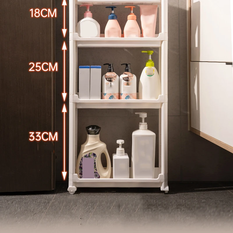 Bathroom Cabinet  Behind The Door Storage and Kitchen Storage Rack Multi-layer Narrow Cabinet Space Saving Trolley Storage Rack 2