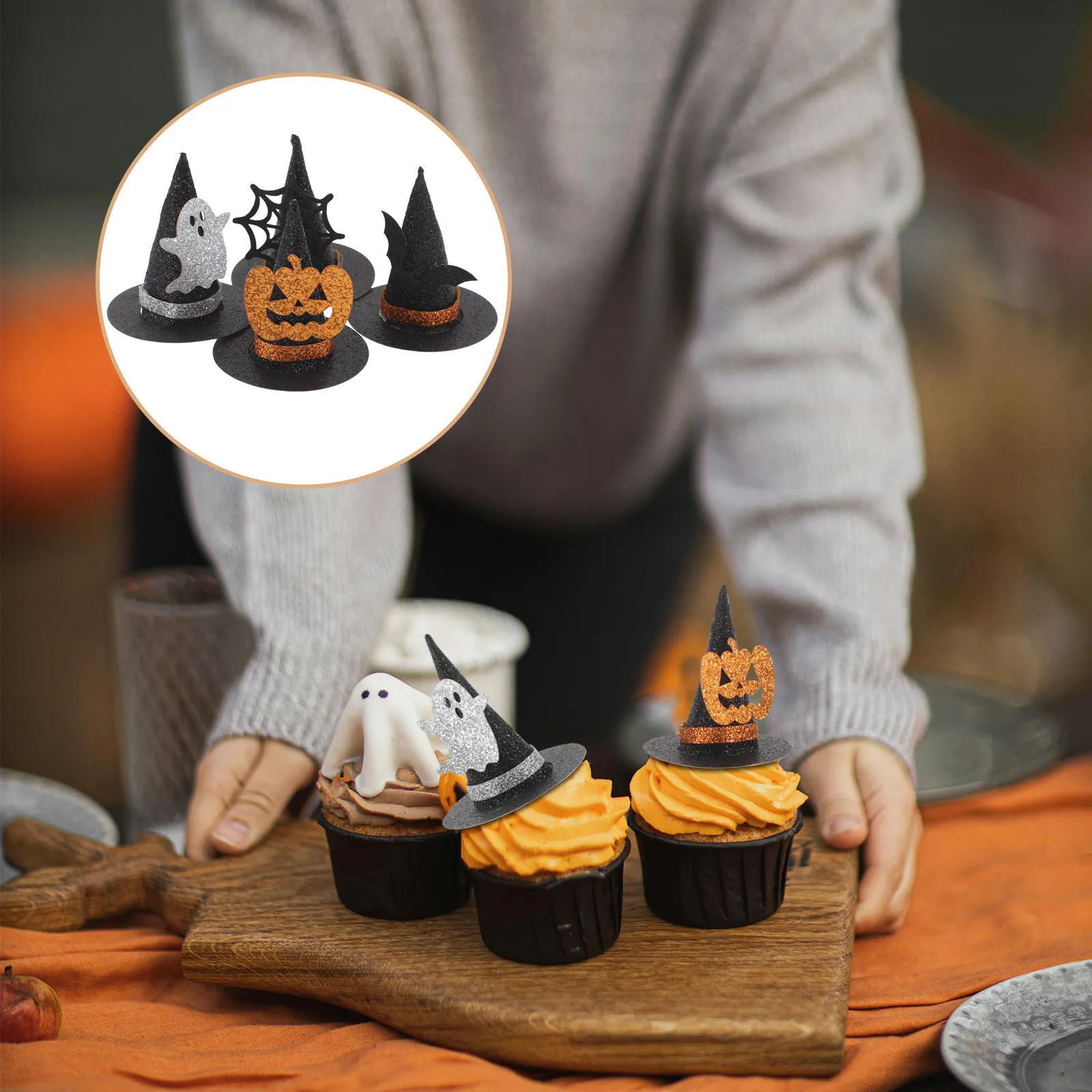 12 Decorazioni Per Torta Halloween - Set Di Mini Figure In Resina: Fantasmi, Zucca, Gufo, Gatto Nero - Topper Per Cupcake E Dolci