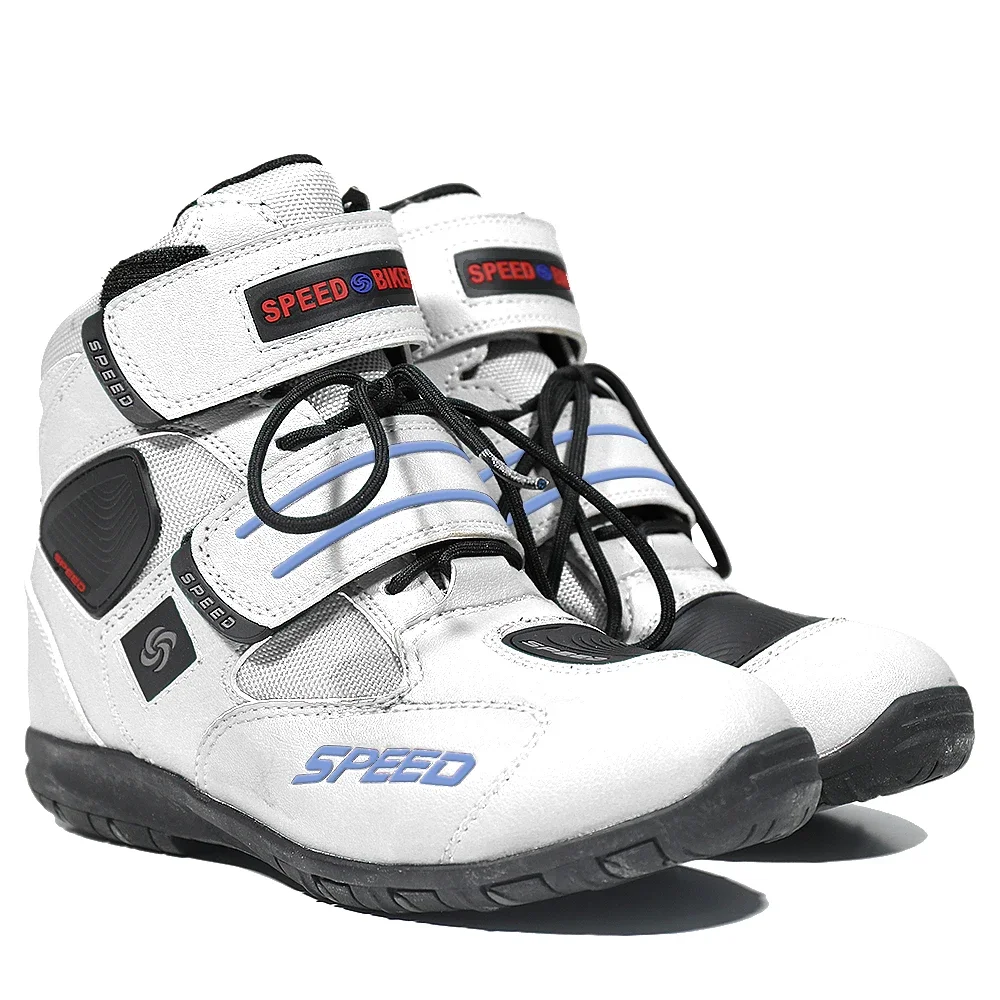 Motorcycle Microfiber leather ankle Boots Street Motorbike Racing