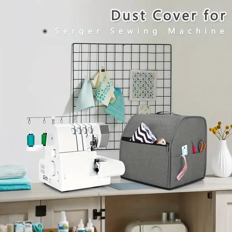Premium Oxford Cloth Sewing Machine Dust Cover with Accessories Pouch