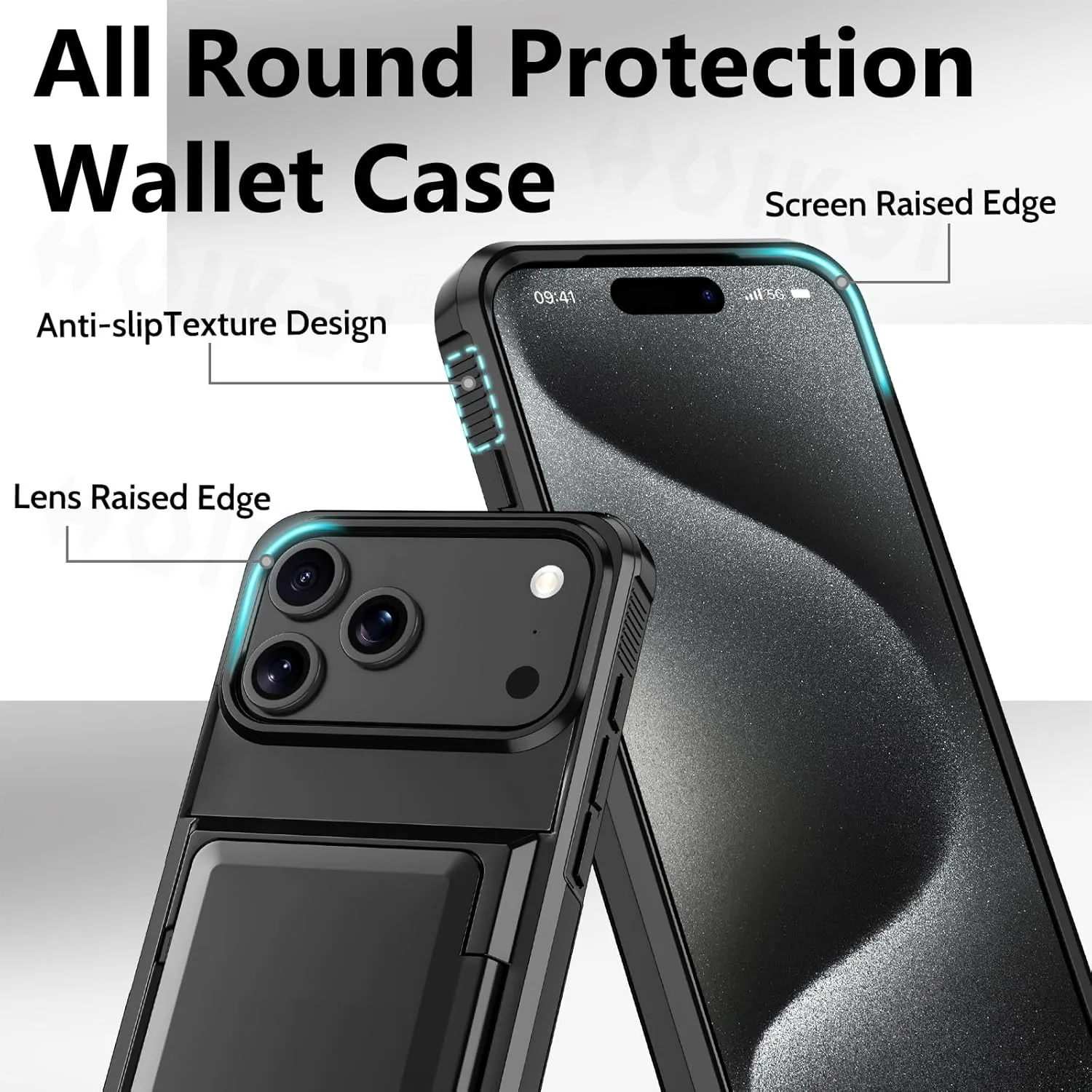 Premium Wallet Case with Heavy Duty Shockproof Protection and Card Holder