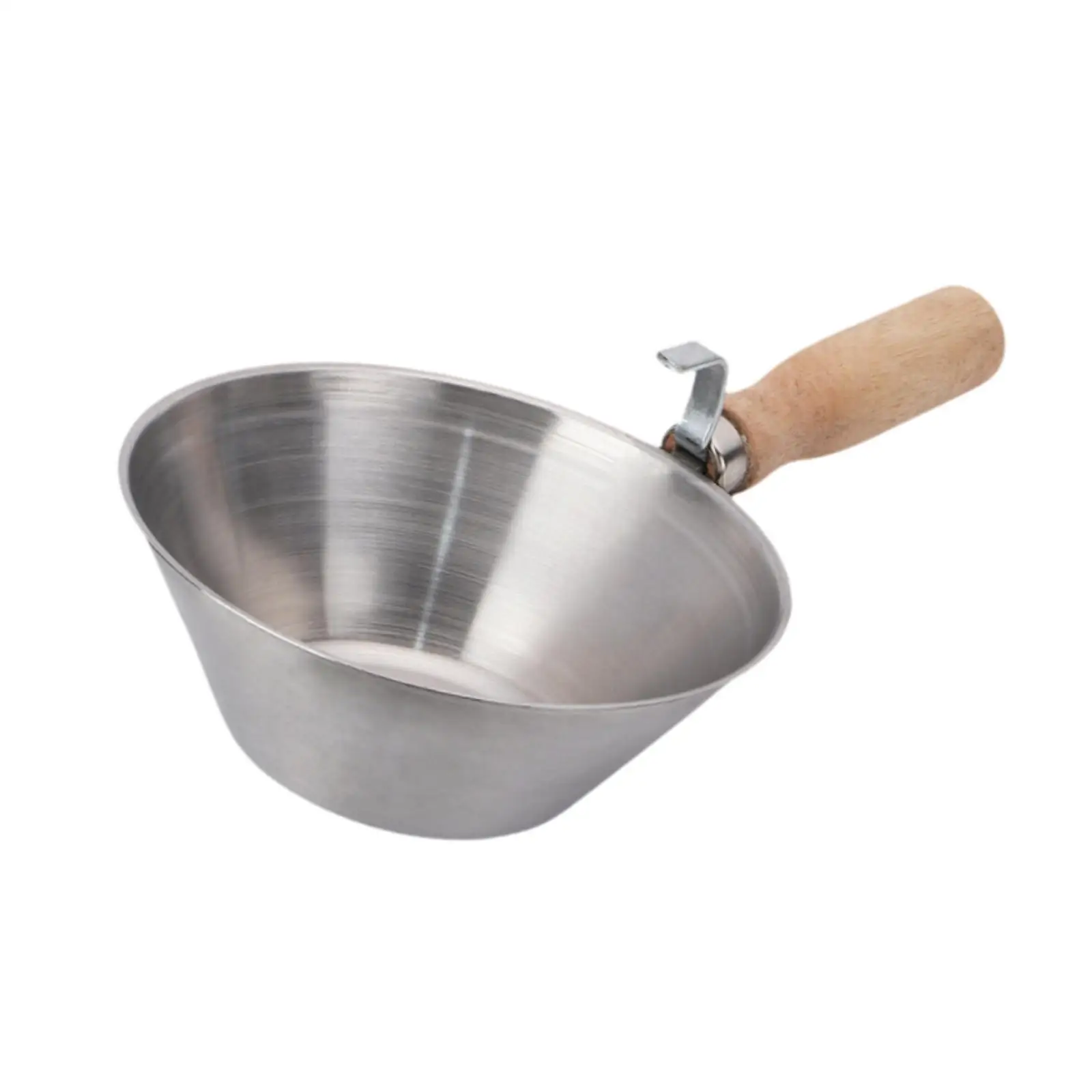 Cement Bucket Scoops Wooden Handle Construction Tool Bowl for Plastering