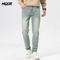 HIQOR Autumn Vintage Mens Denim Jeans Men's Baggy Straight Jeans Fashion Korean Mens Jeans Pants Denim Trousers Streetwear Male 1