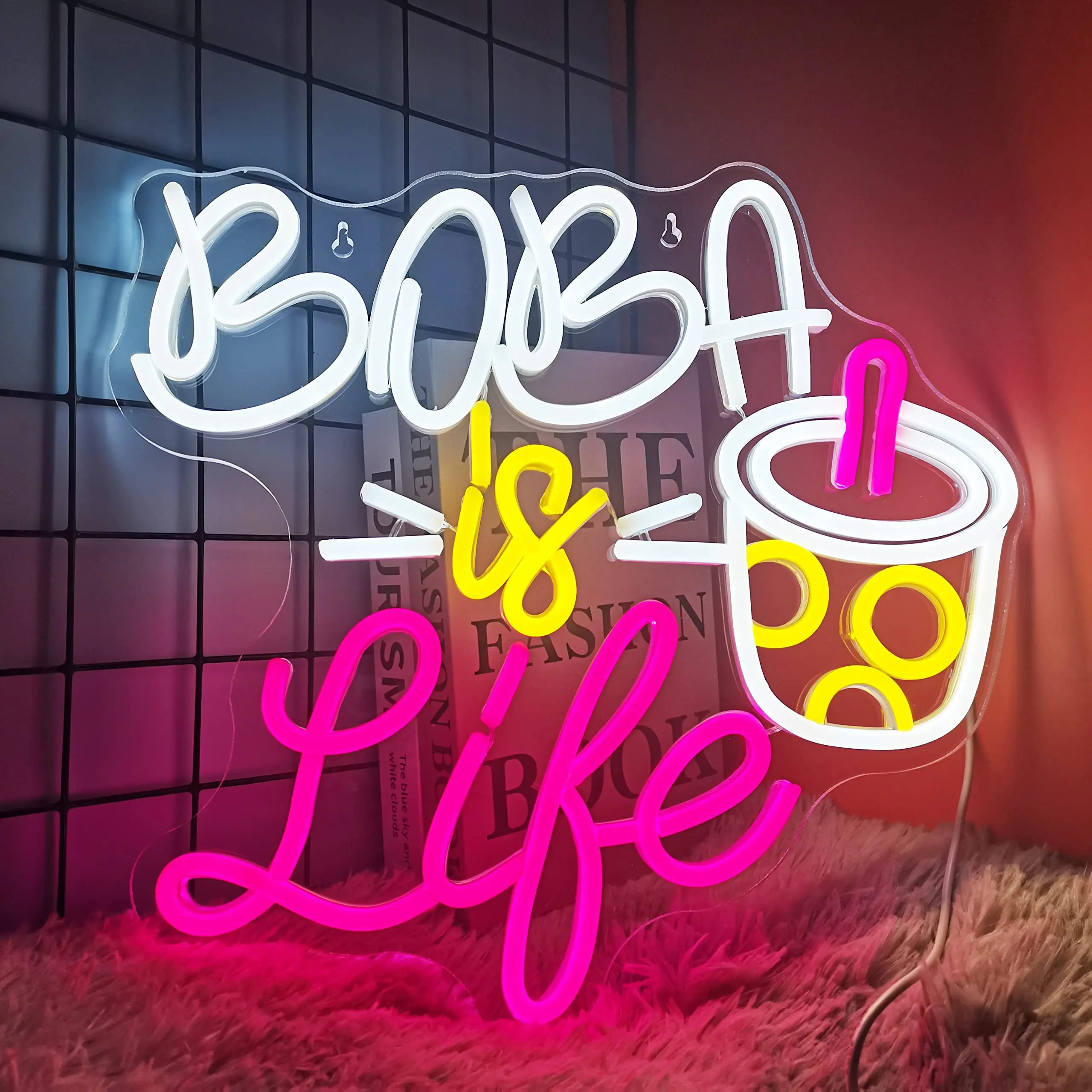 

Boba is Life Neon Sign светодиодный Word светильник неоновое слово для бизнеса, кафе, бара, ресторана с питанием от USB, надпись светодиодный, знаки для декора стен в пабе