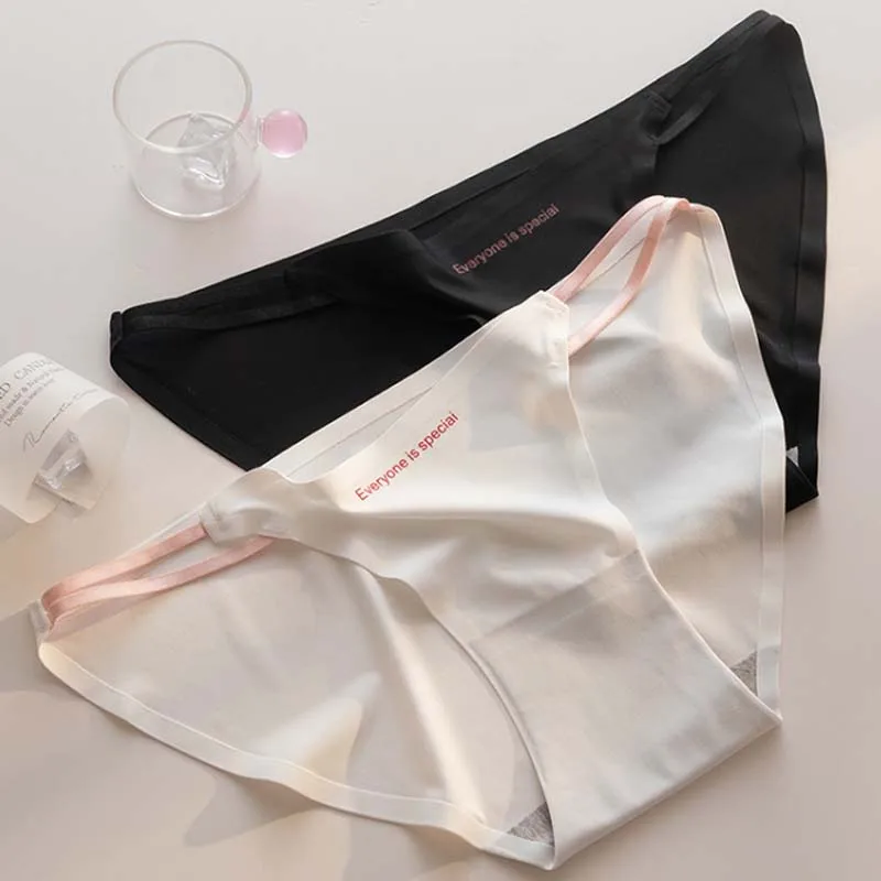 

Roseheart Women Yellow White Black Mid Waist Panties Underwear Lingerie M L Plus Size Briefs Cotton Seamless Underpants