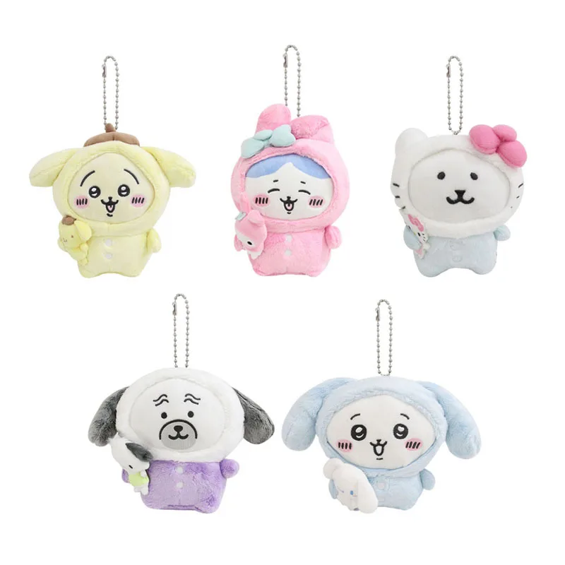 

Sanrio милый Hello Kitty аниме Chiikawa My Melody мультфильм pompurin Kawaii плюшевая кукла ключ кулон детский подарок на день рождения
