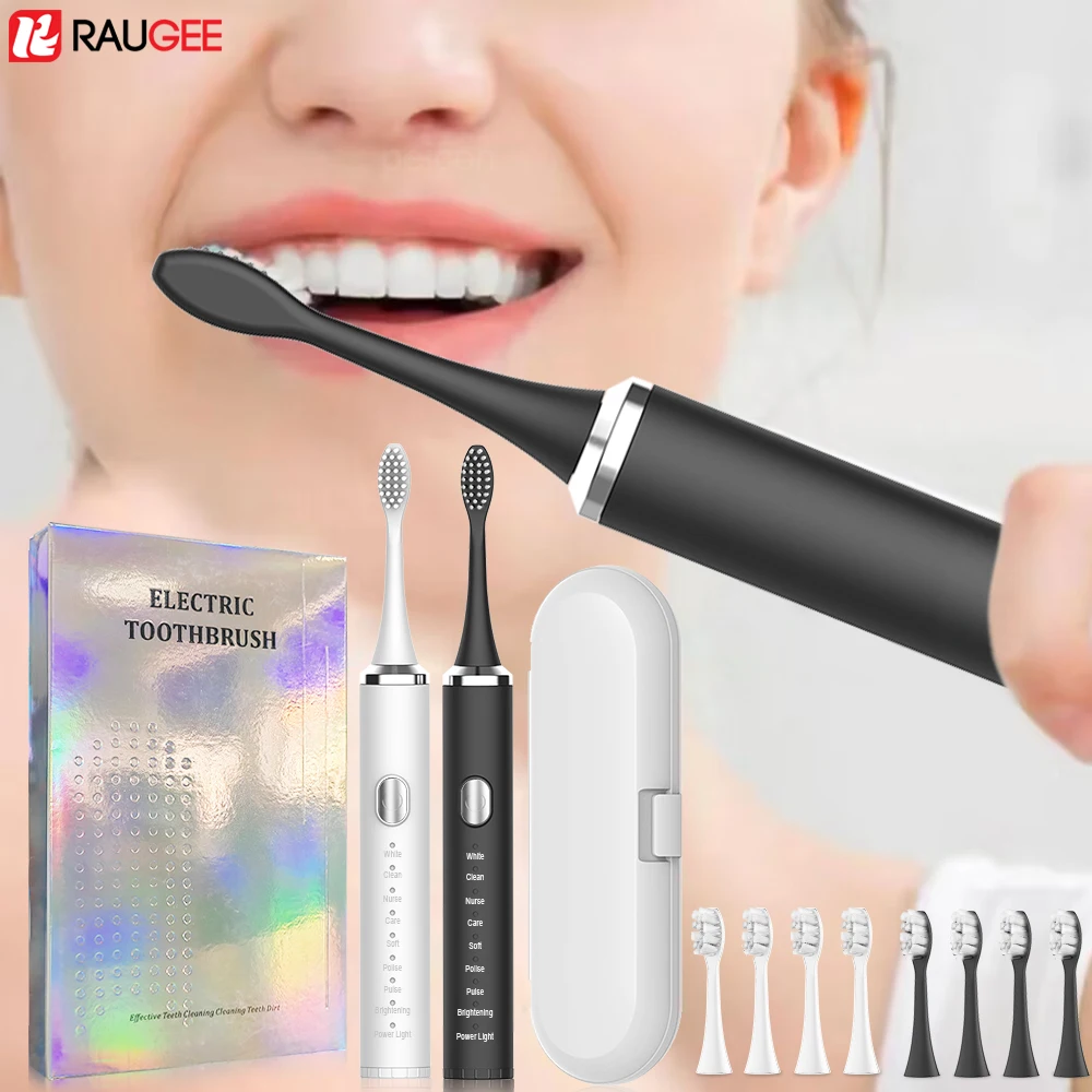 음파 전동 칫솔, 치아 칫솔용, 8 가지 모드, 치과 치아 클리너, USB 충전식..