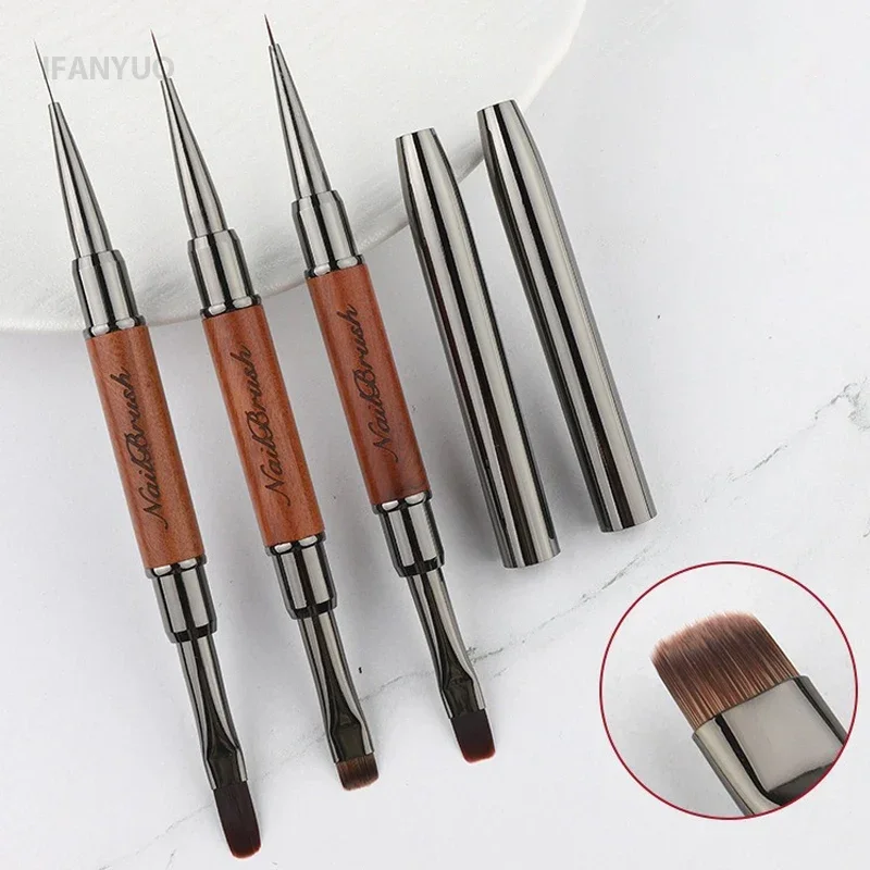 Nail Art Tools Ultra Thin Line Drawing Pen Dual End Manicure Brushes Dual Use Gel Phototherapy Pen Gradient Brush Nail Art Design Painting Tool