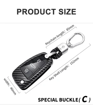 Cover chiate/telecomando per Audi A3 A4 A5 A6L C6 8L 8P B6 B7 B8 C6 RS3 Q3 Q7 TT 8L 8V S3 portachiavi 6 Cover chiate/telecomando per Audi A3 A4 A5 A6L C6 8L 8P B6 B7 B8 C6 RS3 Q3 Q7 TT 8L 8V S3 portachiavi - In Fibra di carbonio ABS Copertura di Chiave Dell automobile di Caso Borsette Per Audi