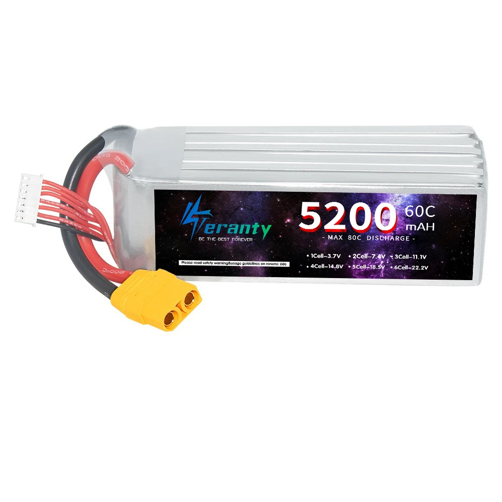 Batterie LiPo 5200mAh 22.2V 6S pour Drone RC EC5/XT90/XT60/TRX/T