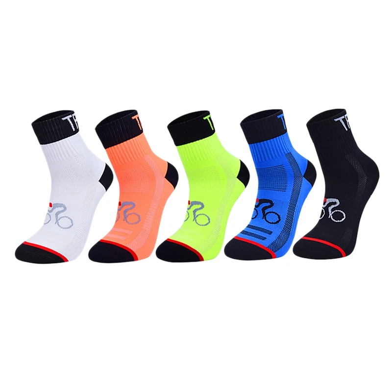 

Hot 5Pair Cycling Socks Men Women Breathable Bike Socks Non-Slip Absorb Sweat Protect Feet Sport Socks