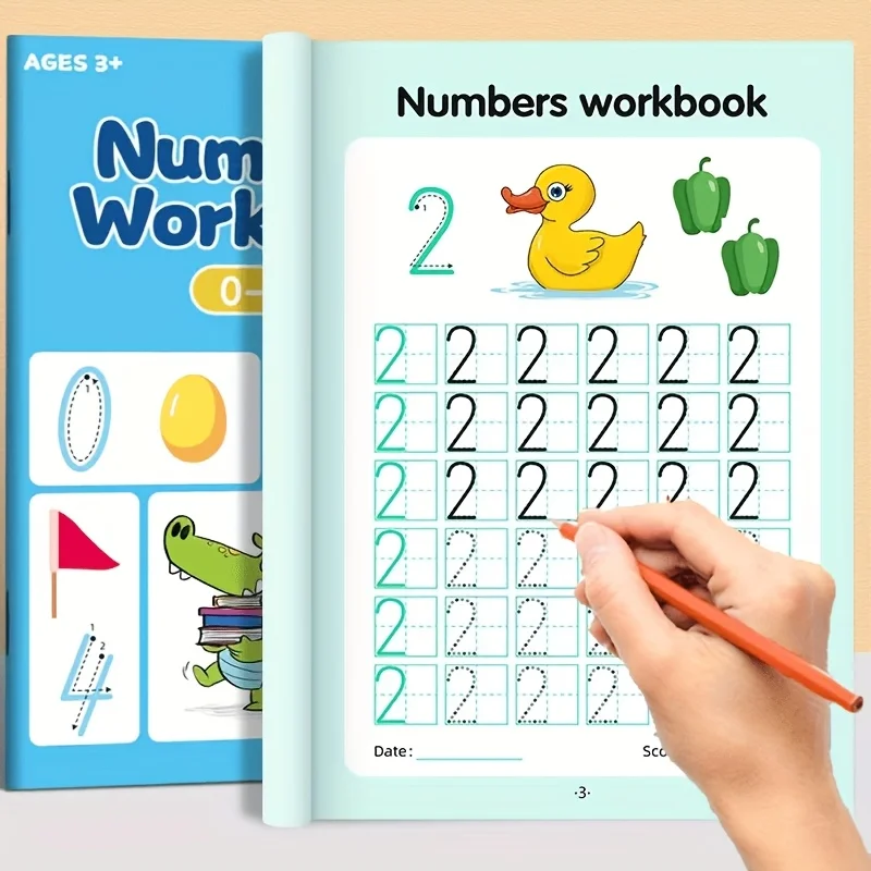 48-Page Children's Exercise Book with Tracing Pages for Numbers 0-100 - Interactive Learning Activities, Home School - Develops Hand-Eye Coordination and Math Skills, Pen Control Writing Practice - 4