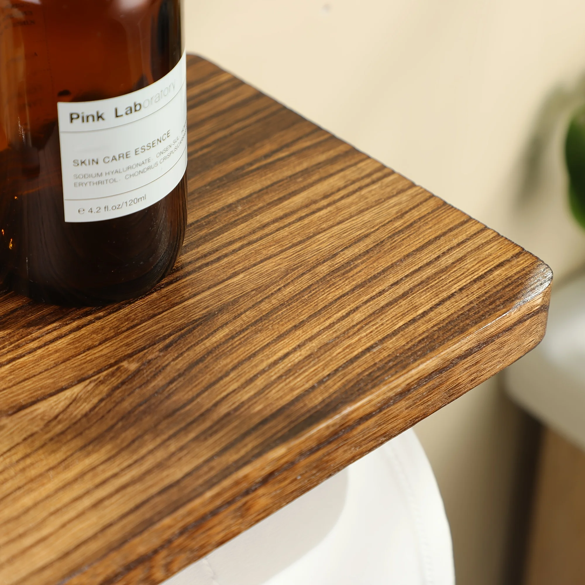 Package contents wooden toilet paper holder with shelf and mounting hardware