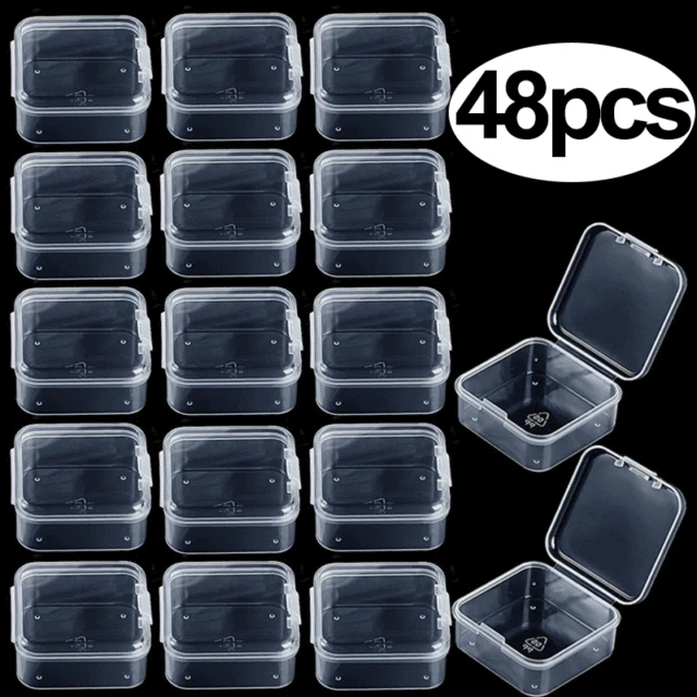 16 Pack Small Containers Clear Plastic Boxes Beads Storage Organizers With  Hinged Lids For Small Items, Jewelry, Crafts - AliExpress