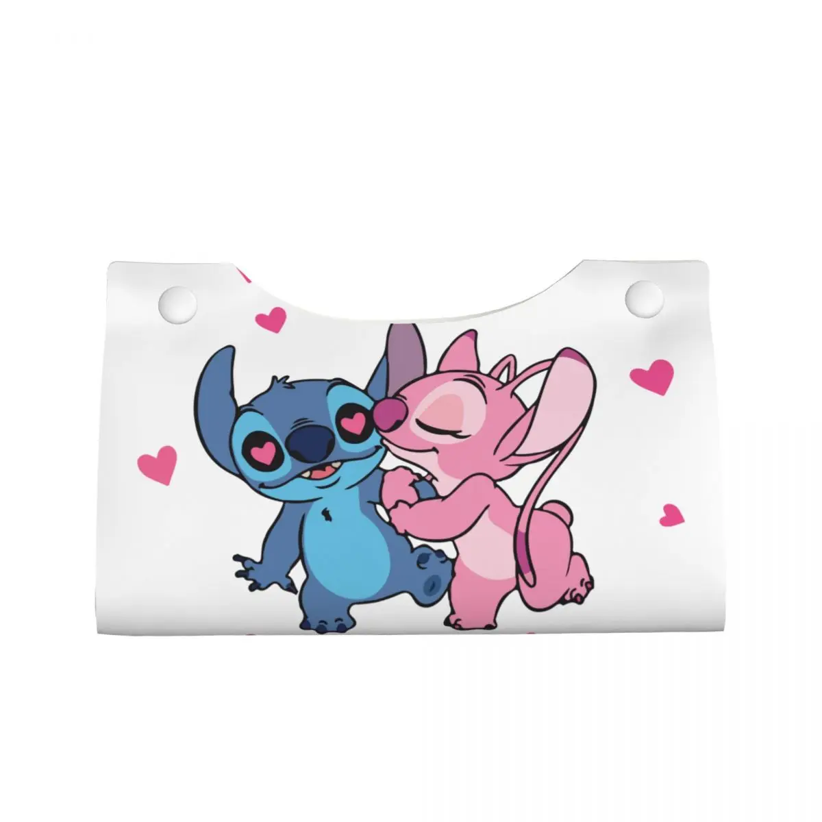 Custom Kiss Stitch Angel Tissue Box Holder Rectangular Cute PU Leather Facial Tissue Box Cover for Car Office 2