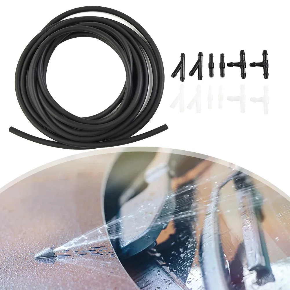 

4m Car Windshield Washer Hose With Connector Kit Automotive Windshield Jet Spray Wiper Nozzle Water Hose Fluid Tube Set