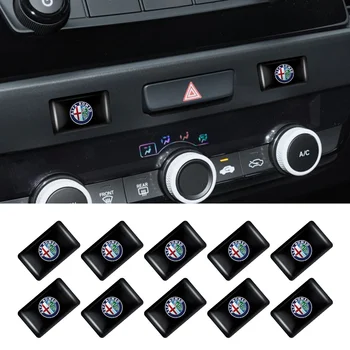 10 Pezzi Adesivi 3D in Resina per Interni Auto, Accessori per Alfa Romeo Giulia, Giulietta, Mito, Stelvio, 159, 147, Tonale