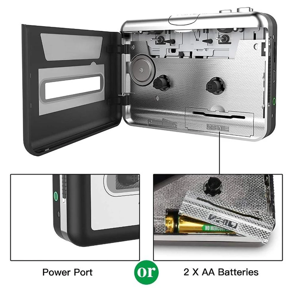 Portable Cassette Player and Digital Audio Converter with USB-C
