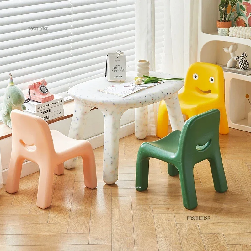 Nordic Kindergarten Children's Chair Creative Plastic Children's Tables Home Enlightenment Learning Table and Chair for Children