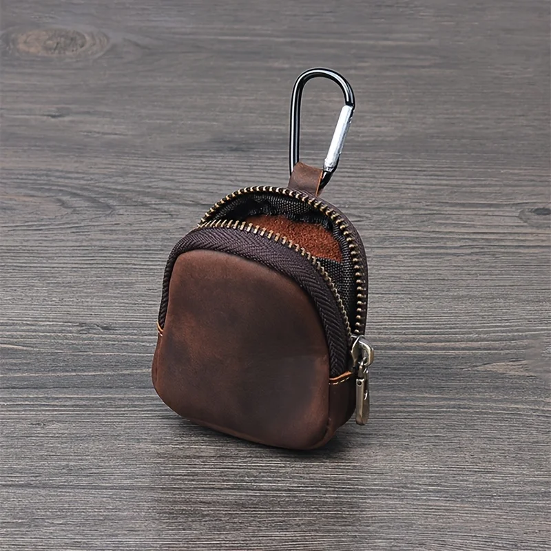 Genuine Leather Coin Purse for Coins Earphones Accessories