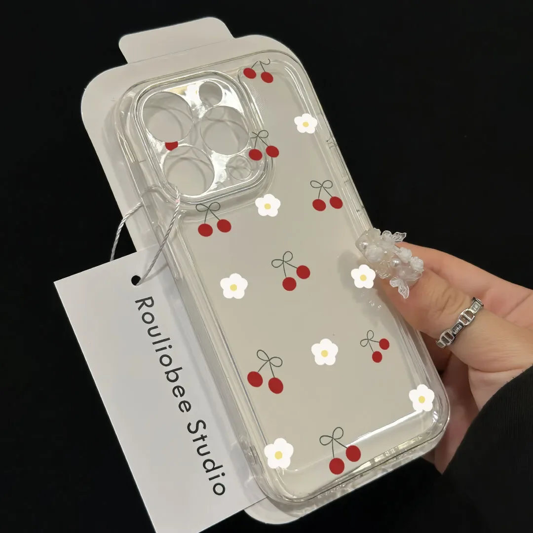 INS Korean Small Flower Cherry Case - Stylish Protective Cover