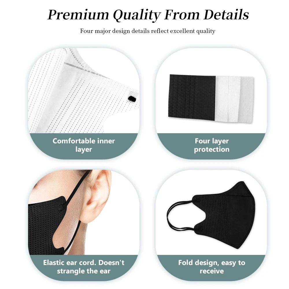 Face Mask KN95 Mask Morandi color 3D Black Mask FFP2 mascarillas fpp2 homologadas 4 Layers mask for face cubrebocas kn95 ffpp2 Adult ffp3