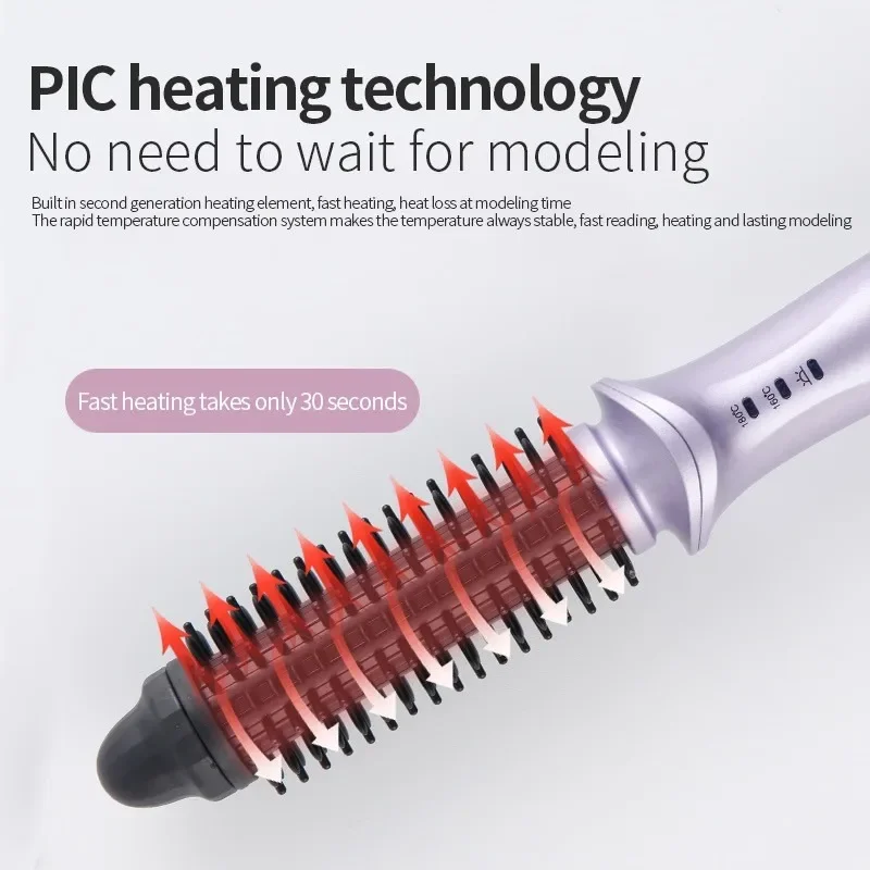 Mini Hair Comb Brush Styler One Step Hair Straightener Curler Comb 2 In 1 Portable Travel Intelligent Curling Tools