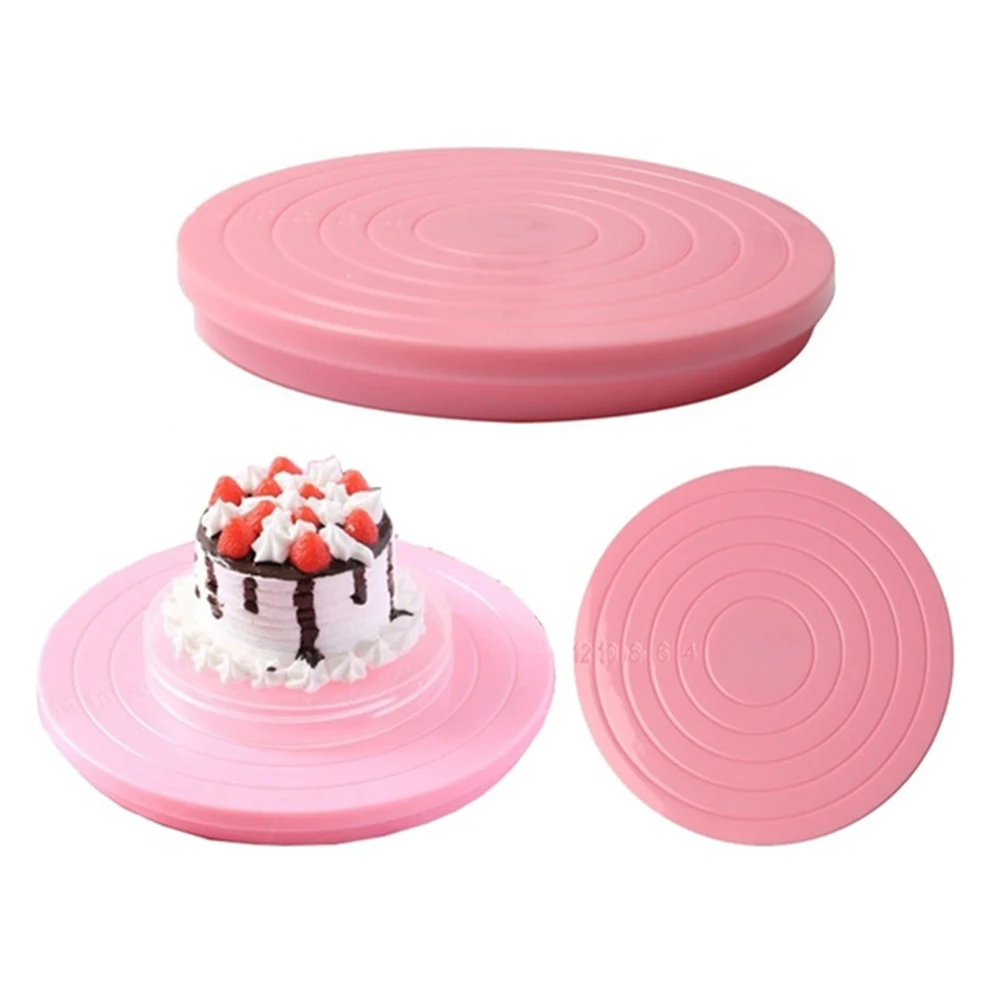 14cm Plastic Cake Plate Cake Decorating Rotating Turntable Display