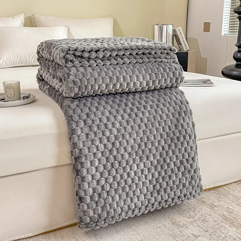 Solid Color High Gram Heavy Beetle Plush Blanket Office Nap Blanket Flannel Children's Small Blanket Throw Blanket for Sofa 6