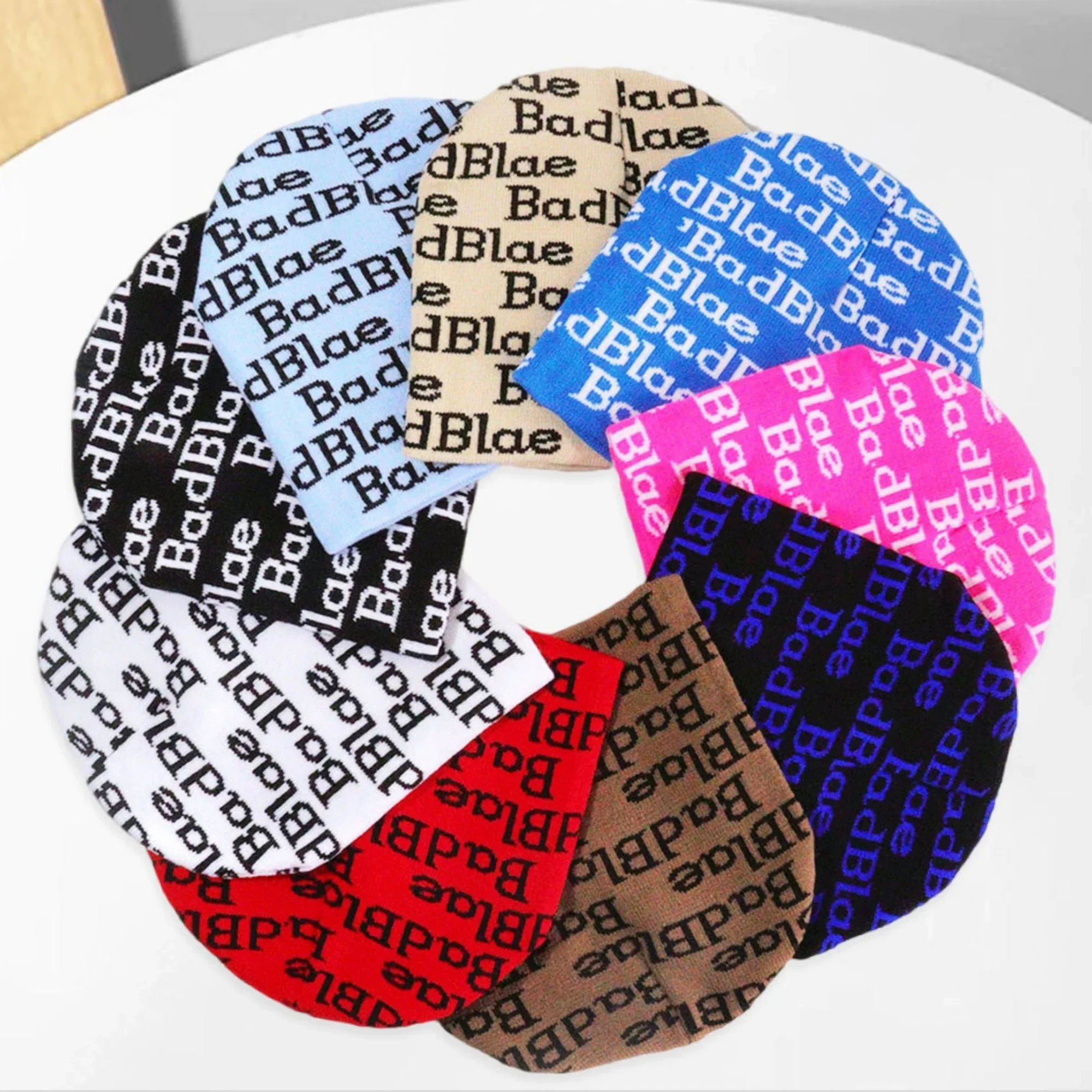 Letter Turban Cap Knitted Hat Winter Hat Star Beanie Trilby Wool Fleece Lined Knit Beanie Keep Warm Stocking Caps ﻿Skullies