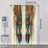 2pcs, Curtain Popular 2D print Feather Art Polyester Easy Install (without rod) Outdoor Decorations Use for Bedroom, Living 4