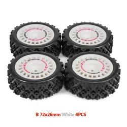 High-Performance 12mm Glued Rubber Tire for RC Rally Racing Cars (4Pcs White B)