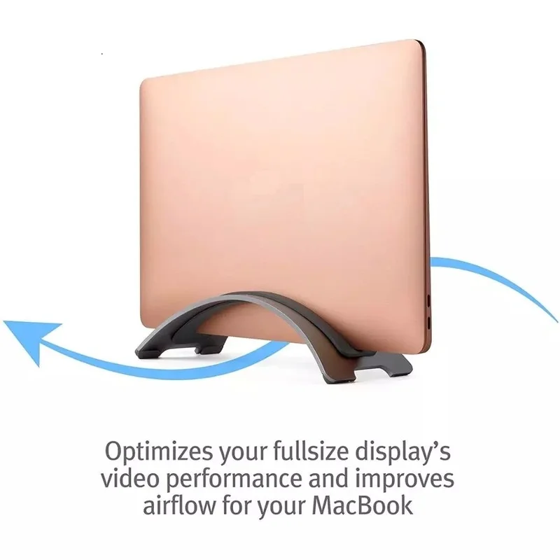알루미늄 합금 수직 노트북 스탠드 MacBook Pro Air Retina 실리카 젤 패드 용 공간 절약형 데스크탑 건립 홀더 사용 가능