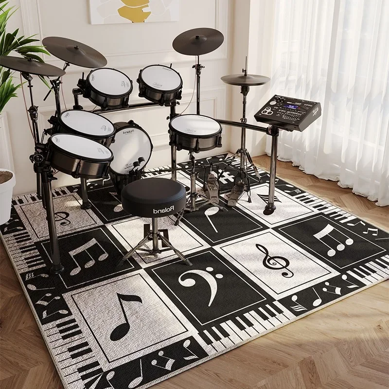 Drum Set Carpet for Study Bedroom Sound-absorbing Silent Mats Home Non-slip Sound Insulation Mat Piano Shock-absorbing Rug Tapis 2