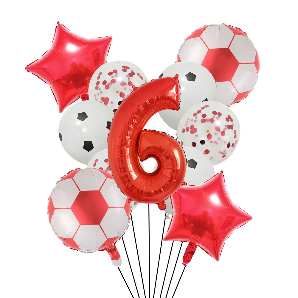 Helium Foil Soccer Balloons - 32-Inch Green Number Ball Sports Party Decorations