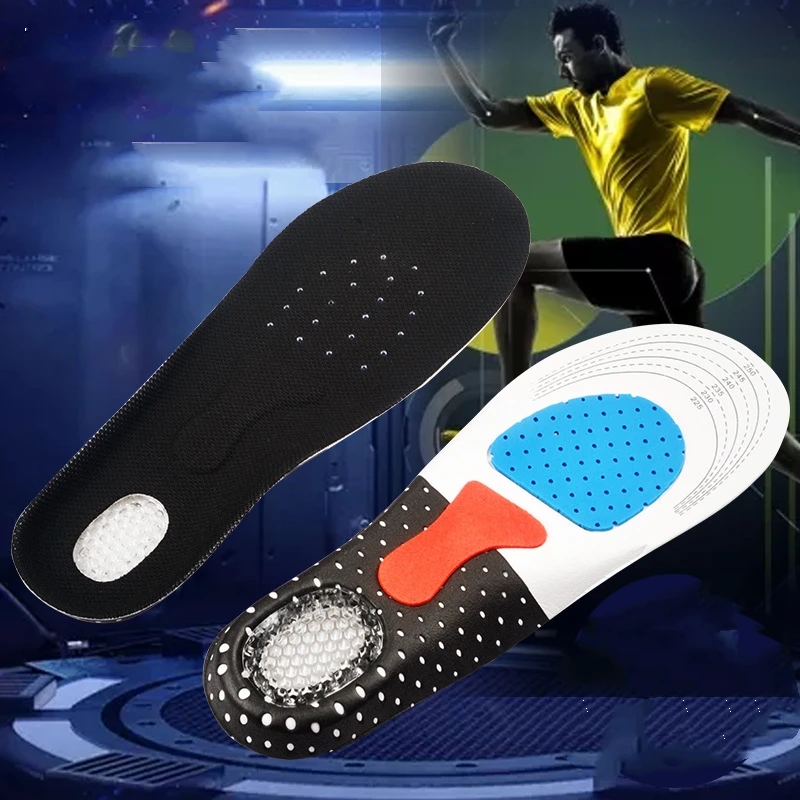 Silicone Gel Insoles Sport Running Insoles Feet Man Women Orthopedic Pad Massaging Shock Absorption Arch Support