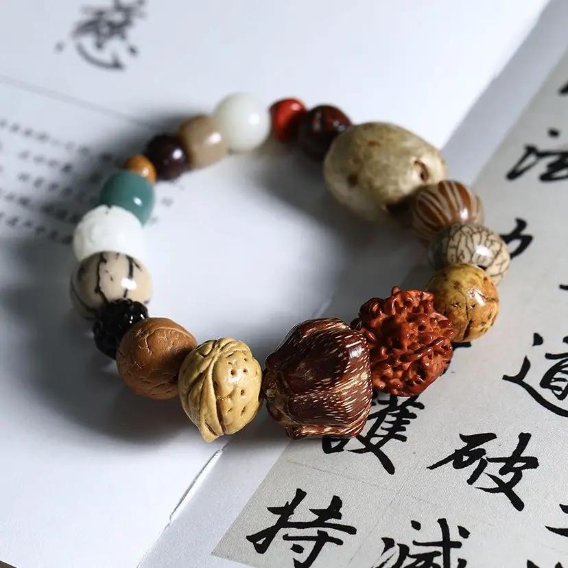 Natural Bodhi 18 Beads Prayer Bead Bracelet for Meditation, Unisex Buddhist Bead Jewelry Gift, Single-loop Design