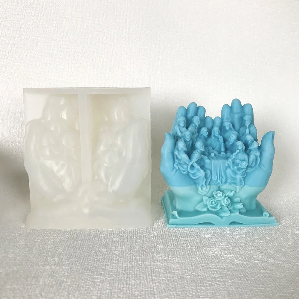 The Last Supper of The Jesus Family Candle Silicone Mold DIY Handmade Aromatherapy Soap Gypsum Candle Making Mould Home Decor