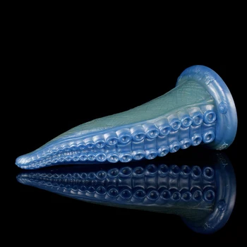 FAAK Tentacle Dildo Curved G-Spot Stimulator Large Silicone Anal Plug Octopus Series Animal Dildos Colorful Sex Toy For Women 5