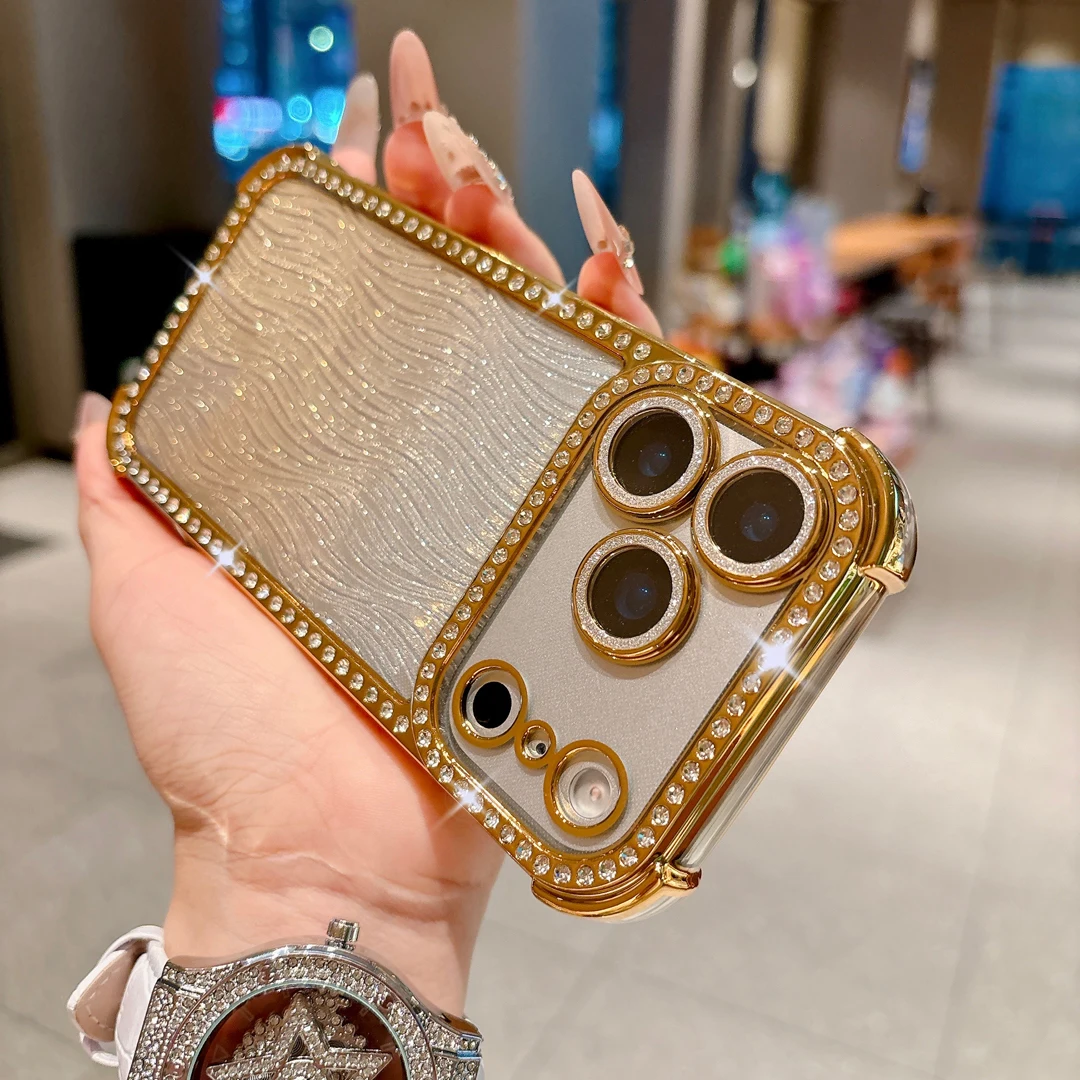 Luxury Gradient Glitter Shockproof Phone Case with Four-Corner Anti-Fall Protection and Camera Lens Guard